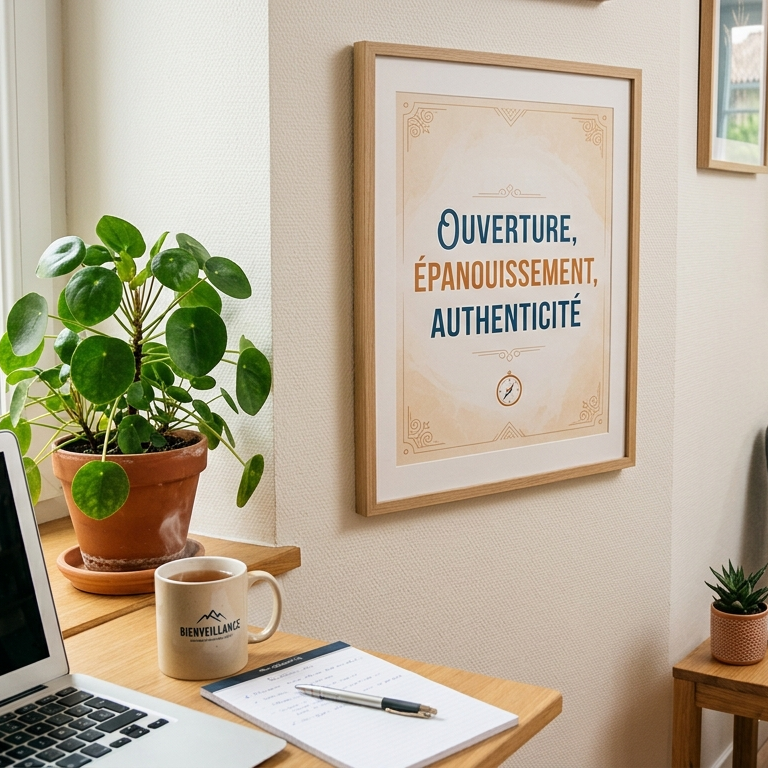 Valeurs de l'entreprise Ouverture, épanouissement, authenticité